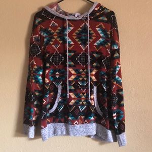 Southwestern print lightweight hoodie